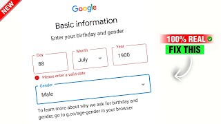 Please Enter a Valid Date Problem Solution  Google Account Date Of Birth Error Solution [upl. by Neo]