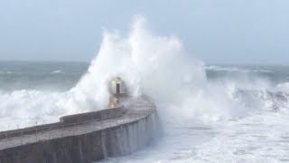 STORM OPHELIA hits Cornwall  Lands End Sennen Botallack Pendeen and Portreath [upl. by Eyk]