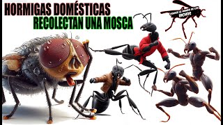 HORMIGAS DOMÉSTICAS RECOLECTAN UNA MOSCA CORREGIDO [upl. by Drofnil]