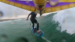 Light wind Big wave Wingfoil session in Cornwall [upl. by Yeslehc301]