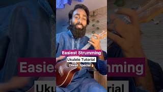 Most easiest ukulele strumming pattern ever  Ukulele tutorial shorts diwalispecial [upl. by Hannis876]