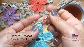 How to Crochet Standing treble stitch [upl. by Latsirhc623]