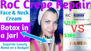 RoC Crepe Repair Face amp Neck Cream vs Creme de la Mer Smooth wrinkles  Crepey SkinOver 50 amp 50 [upl. by Mayfield720]