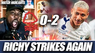 RICHY STRIKES AGAIN THE BEST BRAZILIAN IN THE PL  Nottingham Forest 02 Tottenham MATCH HIGHLIGHTS [upl. by Kile630]