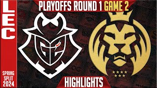 G2 vs MDK Highlights Game 2  LEC Spring Playoffs 2024 Upper R1  G2 Esports vs MAD Lions KOI G2 [upl. by Daenis]