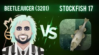 Stockfish 17 Challenges The New Chesscom bot Beetlejuicer3201  Stockfish Vs Beetlejuicer [upl. by Sprung]