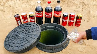 Experiment Different CocaCola vs Mentos Under Hatch [upl. by Weissmann835]