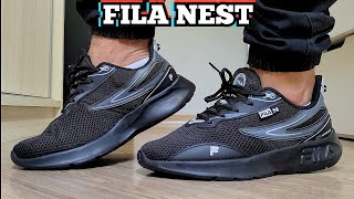 Review Tênis Fila Nest Preto Com Cinza  Comprado Na Netshoes  Demonstração No Pé  On Feet [upl. by Jacquenetta472]