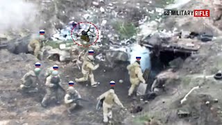 This is how Ukrainian FPV Drones Take Out Russian soldiers in foxhole near Avdiivka [upl. by Aryhs]