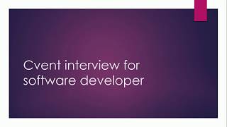 Cvent Interview  Software Developer [upl. by Ilatfan423]