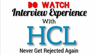 HCL Interview Questions  Interview Experience [upl. by Junna344]