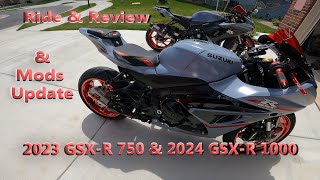 Ride amp Review 2023 GSXR 750  2024 GSXR 1000  Mods Update [upl. by Norvin132]