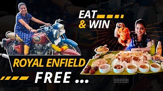 Biggest Food Challenge Ever  FREE ROYAL ENFIELD BIKE  Aravi Restaurant chennai  Food Review [upl. by Hebe983]