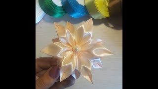 милый цветочек  импровизация канзашиМК Kanzashi\DIY\ flori din panglica satinata [upl. by Jermyn702]