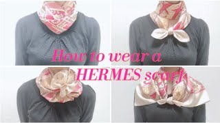 《日本で1番わかりやすい》エルメススカーフ★簡単で華やかな巻き方★scarffashionhermes [upl. by Whall913]