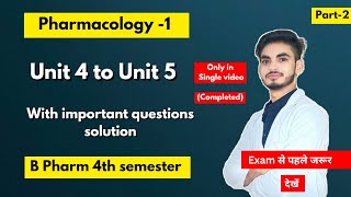 Pharmacology 4th semester important questions। With solution Notes। Shahruddin khan। Part 2। [upl. by Annaj]