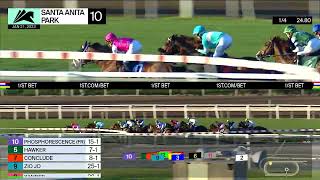 Hawker wins Race 10 on Saturday January 21 at Santa Anita Park [upl. by Eetnom]