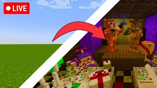 🔴BUILDING THE FNAF 2 PIZZERIA IN MINECRAFT LIVE PART 3 [upl. by Eadrahc344]