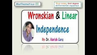 Wronskian amp Linear Independence [upl. by Myer]