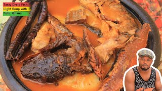 I prepared Adwene smokeddry fish LightSoup with Fufu for my Pregnant sister Ghanaian tasty soup [upl. by Farver]