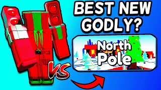 NEW GODLY TITAN vs NEW CHRISTMAS MAP Toilet Tower Defense [upl. by Buckler]