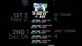 🇮🇳india vs 🇦🇺 australia test match schedule venue date and time [upl. by Candyce]