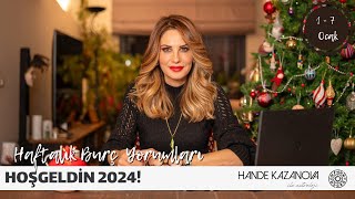 Hoşgeldin 2024 1  7 Ocak Haftalık Burç Yorumları  Hande Kazanova ile Astroloji [upl. by Elleynad743]