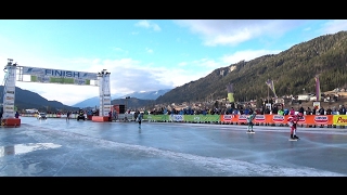 Lisa van der Geest wint alternatieve Elfstedentocht Weissensee 2017 [upl. by Ycnej]