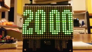 Arduino LED 24x16 Matrix HT1632C Green Digital Pong Dot Clock [upl. by Leschen]