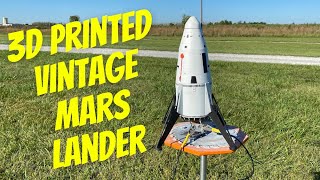 3D Printed Vintage Mars Lander Model Estes Rocket [upl. by Derek]