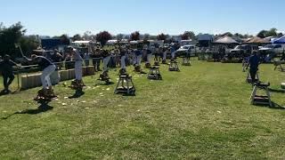 Woodchopping Heat 275mm Underhand Handicap Longford Show 191024 [upl. by Anippesuig]