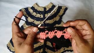 Crochet frock design for 6 month to 12 year girls [upl. by Atnovart]