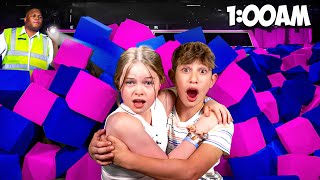 My Daughters 24 HOUR TRAMPOLINE PARK Challenge [upl. by Ecirtel]