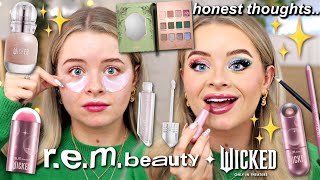 Testing the rem beauty x Wicked FULL MAKEUP COLLECTION my honest thoughts [upl. by Akimihs]