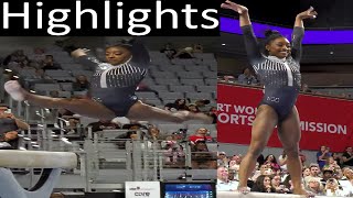 Simone Biles Slow Motion Beam BB Highlights 2024 Xfinity Championships Senior Women Session 2 Day 1 [upl. by Millian553]