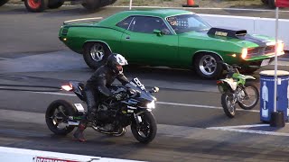 H2R Kawasaki vs 900hp Muscle Car  drag racing [upl. by Adirf333]