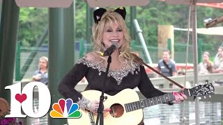 Watch as Dolly Parton launches Dollywoods newest roller coaster Big Bear Mountain [upl. by Aicittel757]