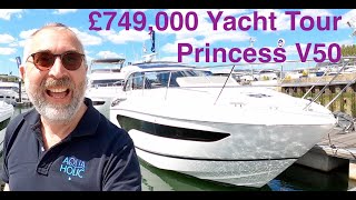 £749000 Yacht Tour  2018 Princess V50 [upl. by Nitsirk]