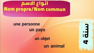 انواع الاسم  nom propre  nom commun   س 4 ابتدائى [upl. by Assela]