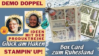 Stampin Up  Anleitung Box Card zum Ruhestand basteln  Produktreihe Glück am Haken  DIY Tutorial [upl. by Lenee]