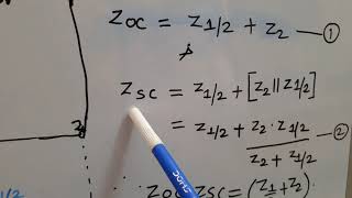 Z0 in terms of Zscamp Zoc of symmetrical T network [upl. by Perri]