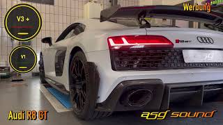 Audi R8 GT  ASG Sound  V1  V3  Sportauspuff [upl. by Anile346]