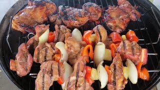 Grilled Chicken Shish Kebabs and Boneless Skinless Chicken Thighs [upl. by Oirromed]