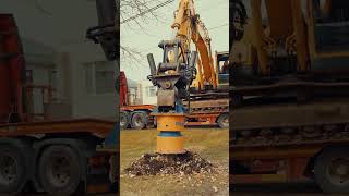 Stump grinding demo in the neighborhood [upl. by Elyn]