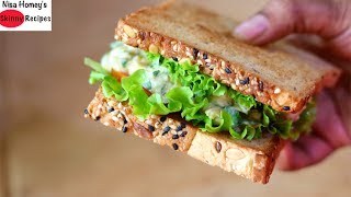 Oil Free amp High Protein Veg Sandwich Recipe  Healthy Sandwich For Weight Loss  ChanaChickpea [upl. by Cai]