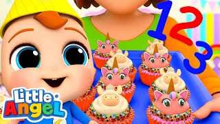 Count the Cupcakes Song  Nursery Rhymes for kids  Little Angel [upl. by Aineles]