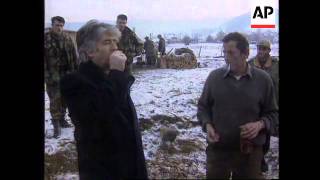 BOSNIA SERB LEADER KARADZIC VISITS CHRISTIAN ORTHODOX FAMILIES [upl. by Anauqal]