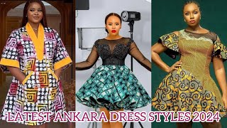 Simple amp Latest Short Ankara Gowns 2024  New Ankara Style For Ladies [upl. by Eirene]