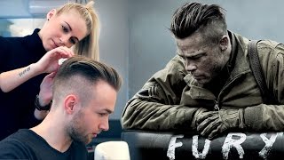 Brad Pitt Hair from FURY  Professional Guide  Mens Undercut [upl. by Sidwel]