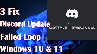 Discord Update failed loop in Windows 1011  3 Fix [upl. by Innej920]